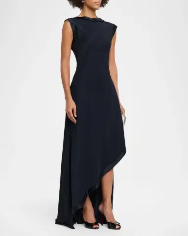 Jason Wu Collection High-Neck Washed Twill Asymmetric Dress | Thumbnail 4