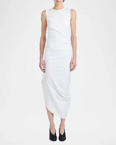 Proenza Schouler Zafira Sleeveless Draped Cotton Asymmetric Midi Dress | Thumbnail 2