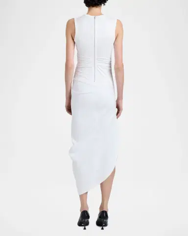 Proenza Schouler Zafira Sleeveless Draped Cotton Asymmetric Midi Dress | Thumbnail 3