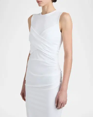 Proenza Schouler Zafira Sleeveless Draped Cotton Asymmetric Midi Dress | Thumbnail 4