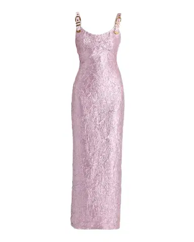 Versace Crushed Silk-Satin Buckle Gown | Thumbnail 1