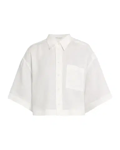 Brunello Cucinelli Cropped Button-Down Linen Shirt | Thumbnail 1 Brunello Cucinelli Cropped Button-Down Linen Shirt | Thumbnail 1