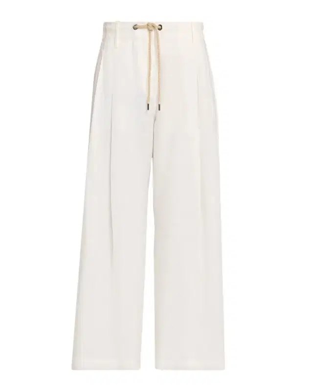 Drawstring Wide-Leg Linen-Blend Pants