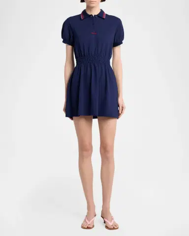 Versace Embroidered Knit Mini Polo Dress | Thumbnail 2 Versace Embroidered Knit Mini Polo Dress | Thumbnail 2