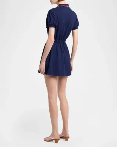 Versace Embroidered Knit Mini Polo Dress | Thumbnail 3 Versace Embroidered Knit Mini Polo Dress | Thumbnail 3