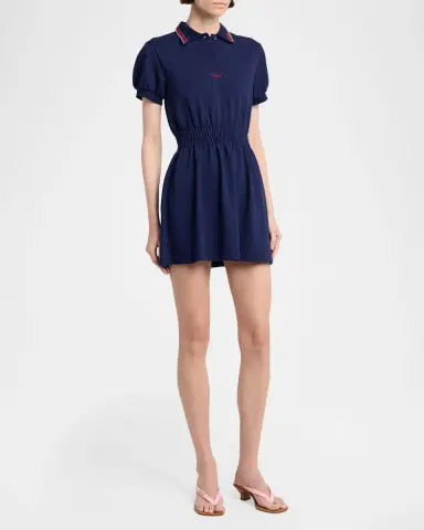Versace Embroidered Knit Mini Polo Dress | Thumbnail 4 Versace Embroidered Knit Mini Polo Dress | Thumbnail 4