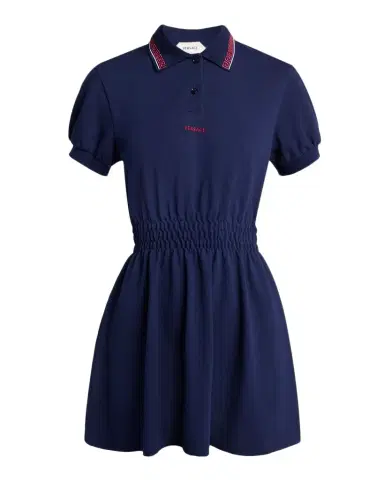Versace Embroidered Knit Mini Polo Dress | Thumbnail 1 Versace Embroidered Knit Mini Polo Dress | Thumbnail 1