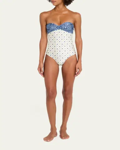 Shani Aloe Strapless One-Piece Swimsuit | Thumbnail 2