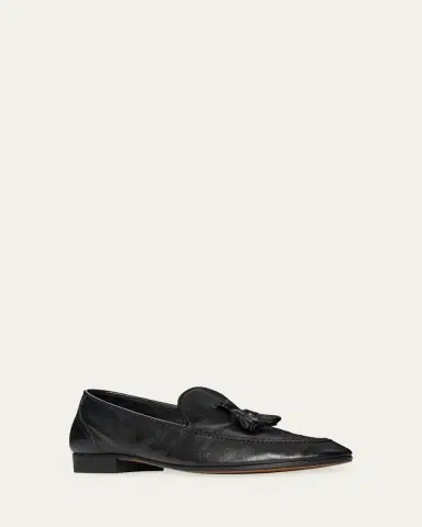 THE ROW Men's Caden Grained Leather Tassel Loafers | Thumbnail 2