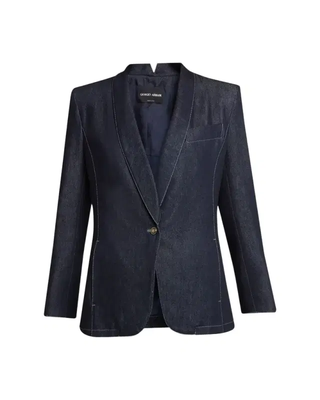 Giorgio Armani Single-Button Denim Blazer