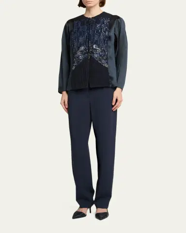 Giorgio Armani Tapered Stretch Viscose Trousers | Thumbnail 2 Giorgio Armani Tapered Stretch Viscose Trousers | Thumbnail 2
