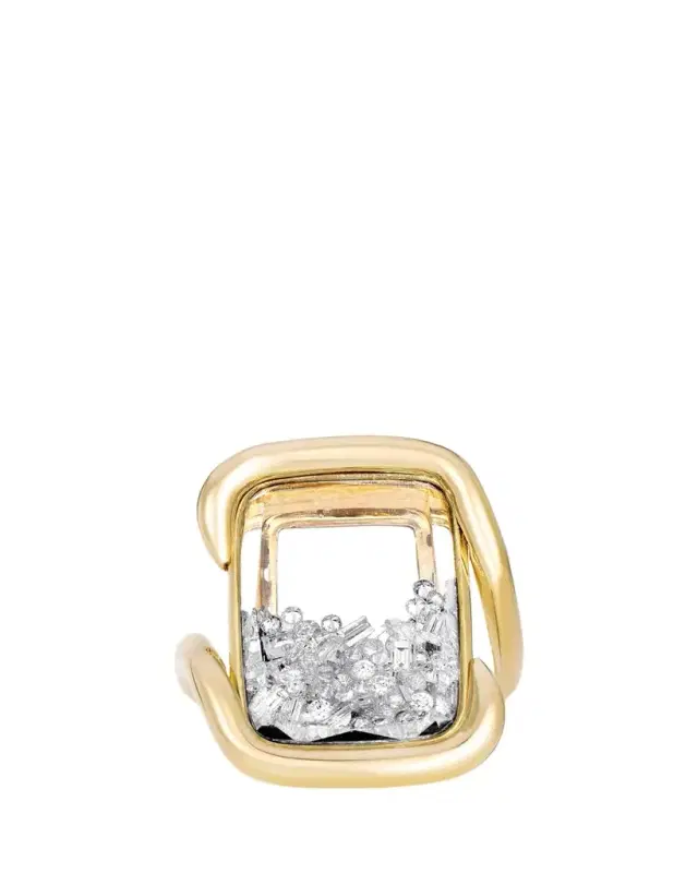 MORITZ GLIK 18K Presa Cushion Ring with Diamonds
