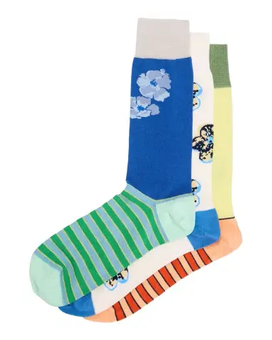 Paul Smith Men's Multi-Floral Variety 3-Pack Mid-Calf Socks | Thumbnail 1