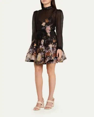 Zimmermann Valiant Embellished Floral Mini Dress | Thumbnail 4