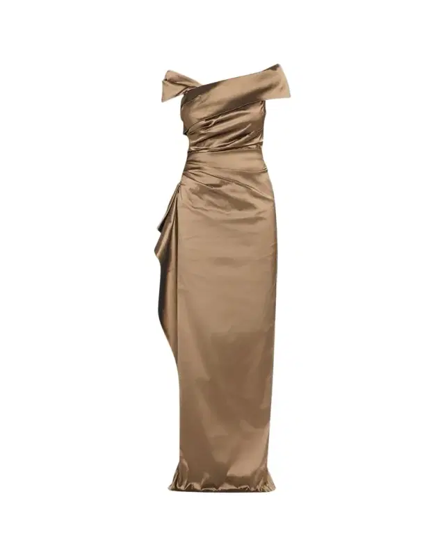 Off-Shoulder Stretch Taffeta Column Gown Off-Shoulder Stretch Taffeta Column Gown
