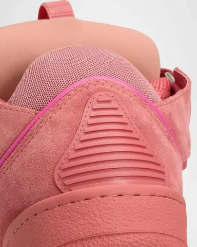 Lanvin Men's Curb Tonal Suede and Mesh Sneakers | Thumbnail 3