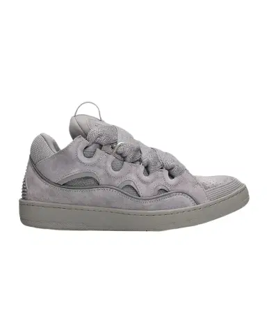 Lanvin Men's Curb Tonal Suede and Mesh Sneakers | Thumbnail 1