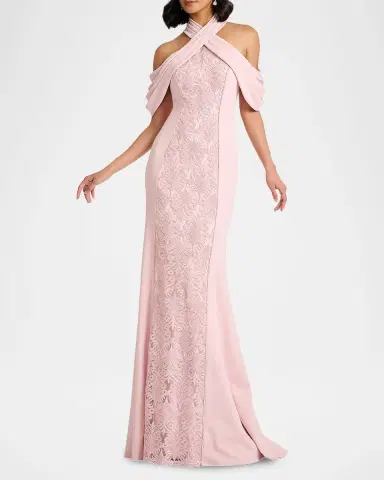 Tadashi Shoji Cold-Shoulder Corded Lace Gown | Thumbnail 2