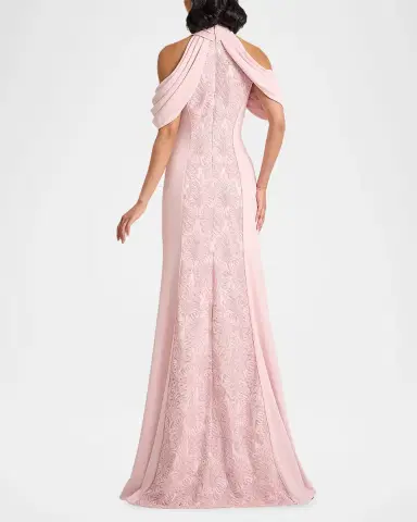 Tadashi Shoji Cold-Shoulder Corded Lace Gown | Thumbnail 3