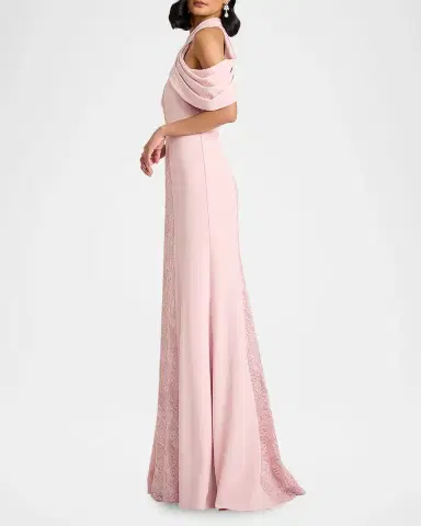 Tadashi Shoji Cold-Shoulder Corded Lace Gown | Thumbnail 6