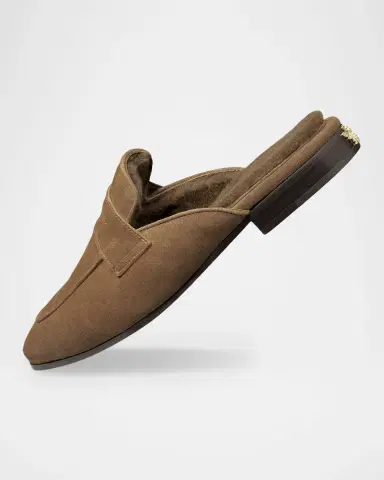 Bougeotte Fandango Suede Shearling-Lined Loafer Mules | Thumbnail 5 Bougeotte Fandango Suede Shearling-Lined Loafer Mules | Thumbnail 5