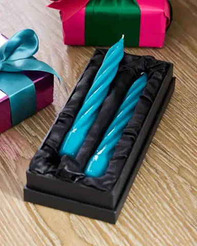 Exclusive Turquoise Taper Candles, Set of 2 | Thumbnail 3