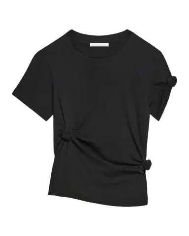 Helmut Lang Asymmetric Knotted Baby Tee | Thumbnail 1 Helmut Lang Asymmetric Knotted Baby Tee | Thumbnail 1