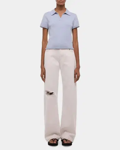 Helmut Lang Short-Sleeve Shrunken Polo Shirt | Thumbnail 2 Helmut Lang Short-Sleeve Shrunken Polo Shirt | Thumbnail 2