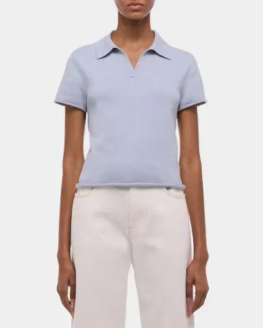Helmut Lang Short-Sleeve Shrunken Polo Shirt | Thumbnail 4 Helmut Lang Short-Sleeve Shrunken Polo Shirt | Thumbnail 4