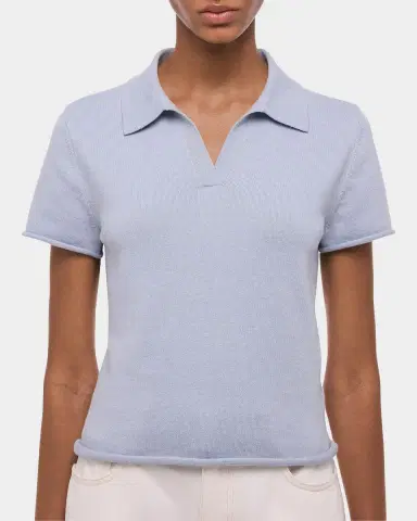 Helmut Lang Short-Sleeve Shrunken Polo Shirt | Thumbnail 5 Helmut Lang Short-Sleeve Shrunken Polo Shirt | Thumbnail 5