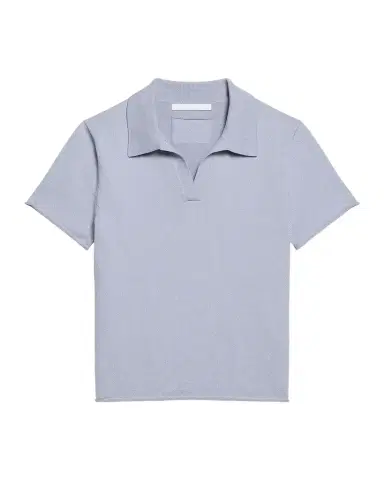 Helmut Lang Short-Sleeve Shrunken Polo Shirt | Thumbnail 1 Helmut Lang Short-Sleeve Shrunken Polo Shirt | Thumbnail 1