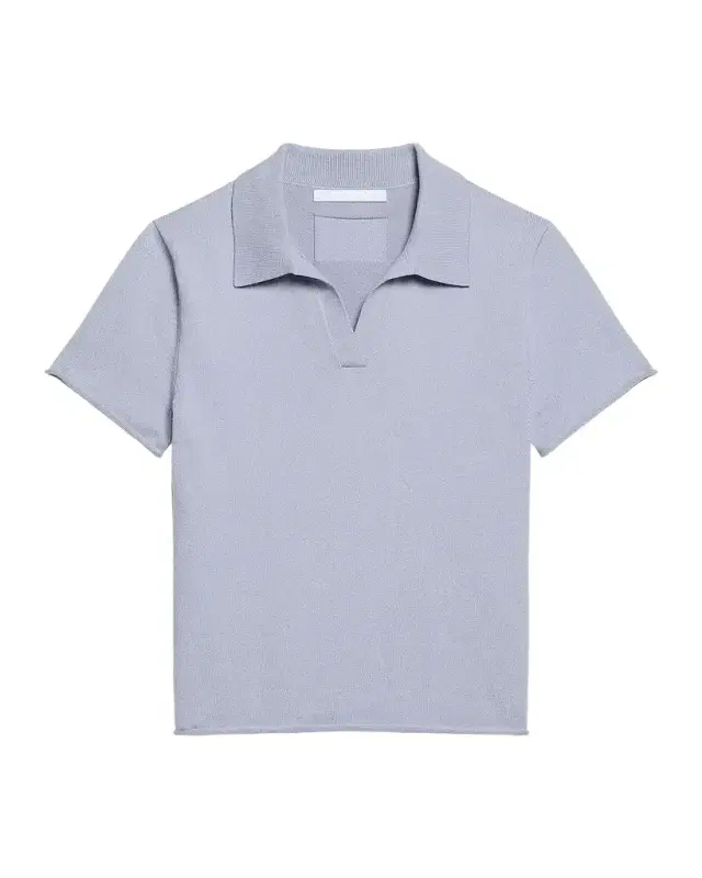 Helmut Lang Short-Sleeve Shrunken Polo Shirt