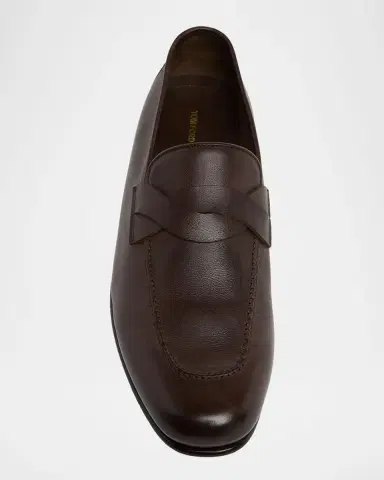 Tom Ford Men's Gigi Leather Twisted-Band Penny Loafers | Thumbnail 6 Tom Ford Men's Gigi Leather Twisted-Band Penny Loafers | Thumbnail 6