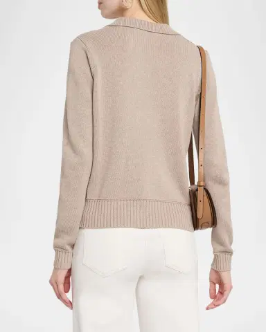 Autumn Cashmere Geometric Cotton Lace-Up Sweater | Thumbnail 3