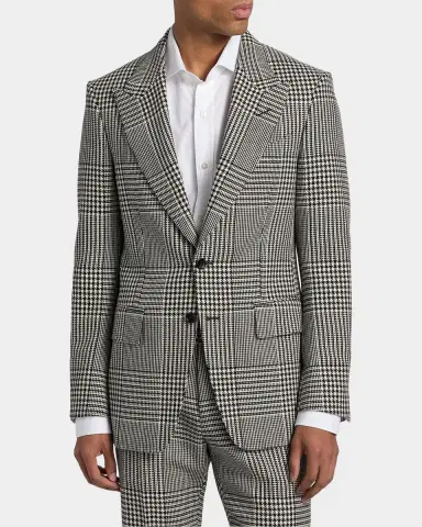 Tom Ford Men's Master Prince of Wales Wool Jacket | Thumbnail 3 Tom Ford Men's Master Prince of Wales Wool Jacket | Thumbnail 3