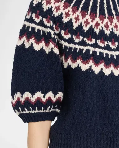 Autumn Cashmere Puff-Sleeve Fair Isle Sweater | Thumbnail 5 Autumn Cashmere Puff-Sleeve Fair Isle Sweater | Thumbnail 5