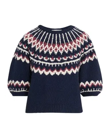 Autumn Cashmere Puff-Sleeve Fair Isle Sweater | Thumbnail 1 Autumn Cashmere Puff-Sleeve Fair Isle Sweater | Thumbnail 1