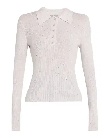Autumn Cashmere Speckled Rib Knit Polo Sweater | Thumbnail 1