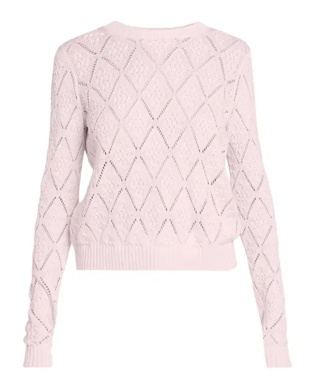 Autumn Cashmere Crewneck Diamond Stitch Cotton Sweater