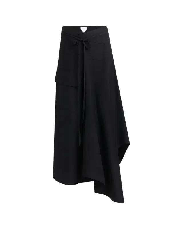 Asymmetric Cotton Toile Maxi Skirt