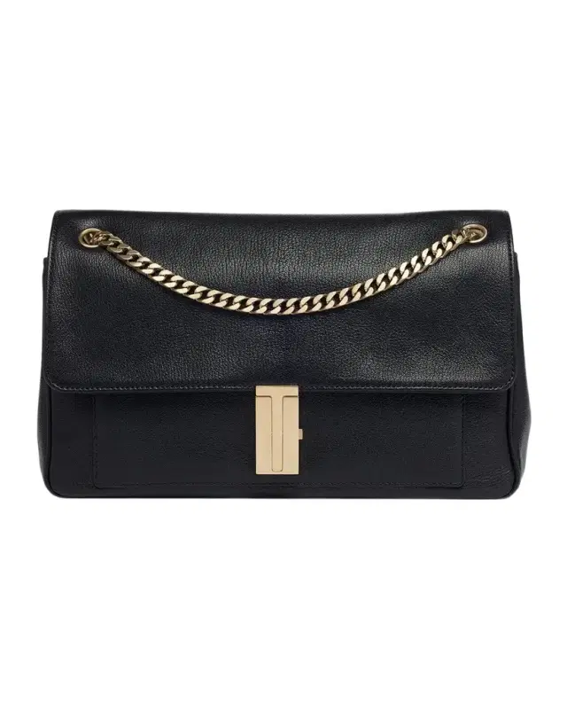 TOM FORD Mia T-Clasp Leather Shoulder Bag