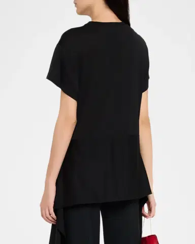 Toteme Tie-Waist Jersey Short-Sleeve T-Shirt | Thumbnail 3 Toteme Tie-Waist Jersey Short-Sleeve T-Shirt | Thumbnail 3