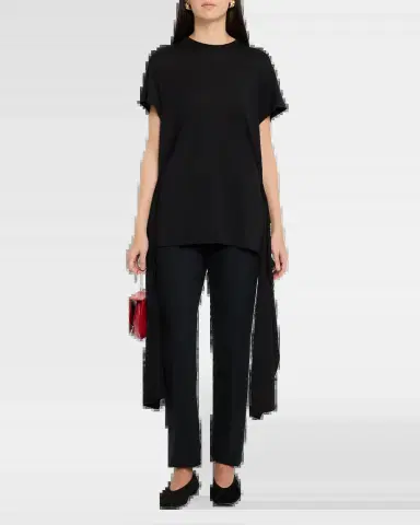 Toteme Tie-Waist Jersey Short-Sleeve T-Shirt | Thumbnail 6 Toteme Tie-Waist Jersey Short-Sleeve T-Shirt | Thumbnail 6