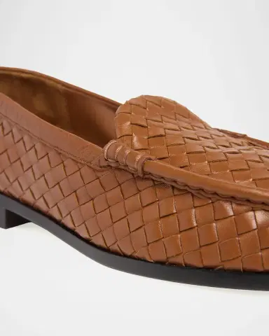 Bottega Veneta Men 's Silenzio Intrecciato Napa Leather Loafers | Thumbnail 5