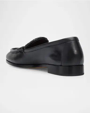 Bottega Veneta Men 's Silenzio Intrecciato Napa Leather Loafers | Thumbnail 2