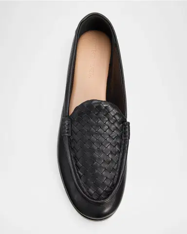 Bottega Veneta Men 's Silenzio Intrecciato Napa Leather Loafers | Thumbnail 4