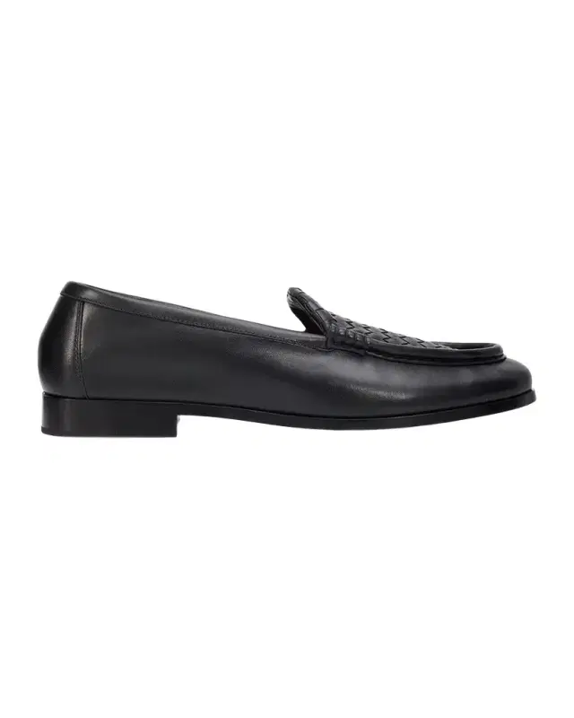 Bottega Veneta Men 's Silenzio Intrecciato Napa Leather Loafers