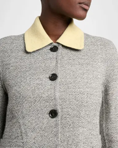Proenza Schouler Gaelle Contrast-Collar Tweed Single-Breasted Jacket | Thumbnail 5 Proenza Schouler Gaelle Contrast-Collar Tweed Single-Breasted Jacket | Thumbnail 5
