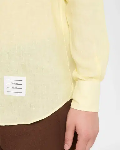 Thom Browne Men 's Linen Garment Dyed Button-Down Shirt | Thumbnail 8 Thom Browne Men 's Linen Garment Dyed Button-Down Shirt | Thumbnail 8
