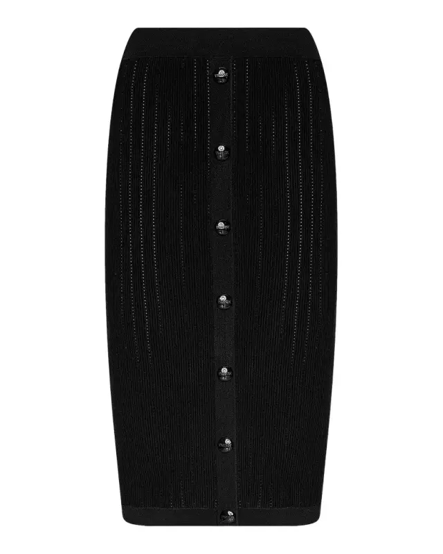 Melania Pointelle Knit Midi Skirt